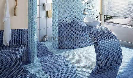 проект ванной комнаты с мозаикой