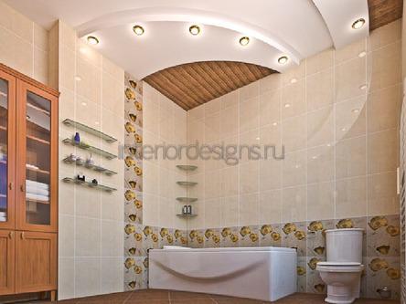 дизайн потолка для ванной