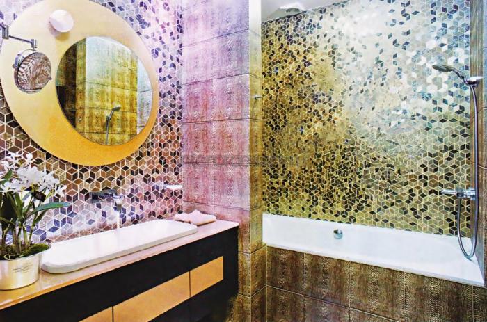 мозаика в интерьере ванной комнаты