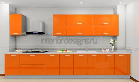 оранжевая кухонная мебель