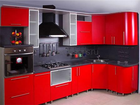 кухонные фасады красного цвета