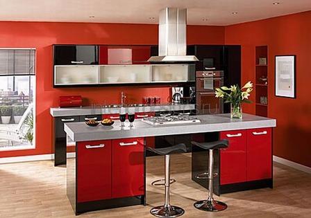 Красная кухня в интерьере: идеи дизайна, фото