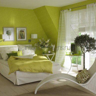 спальня в зеленых тонах