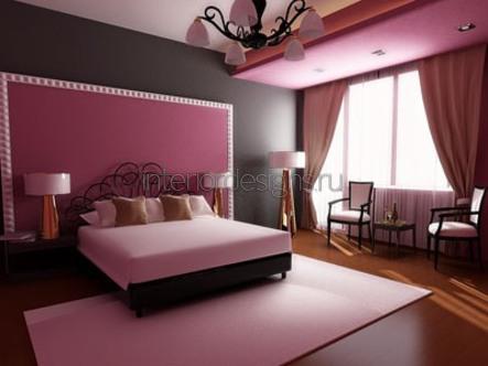 дизайн розовой спальни