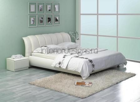 интерьер спальни с мебелью белого цвета