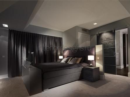 Дизайн тёмной спальни (90 фото)