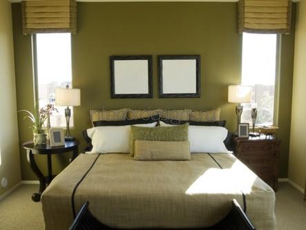 дизайн спальни в зеленом цвете
