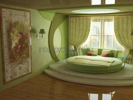 круглая кровать на подиуме
