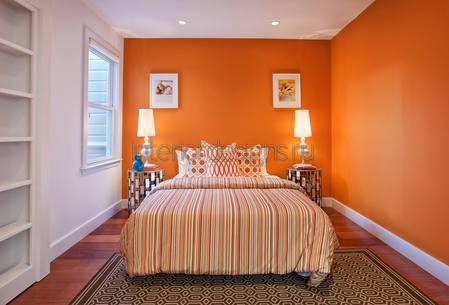 дизайн оранжевой спальни