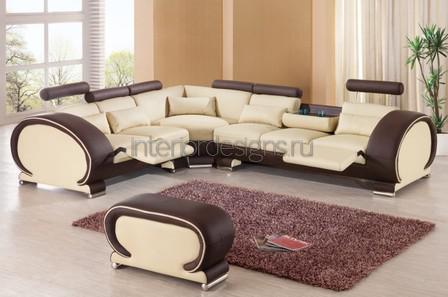 кожаный диван с креслами