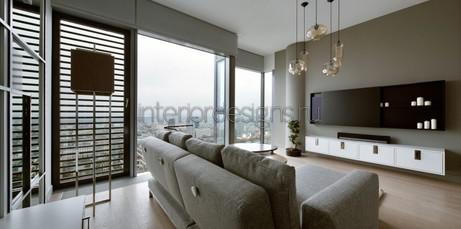 дизайн интерьера гостиной с панорамными окнами