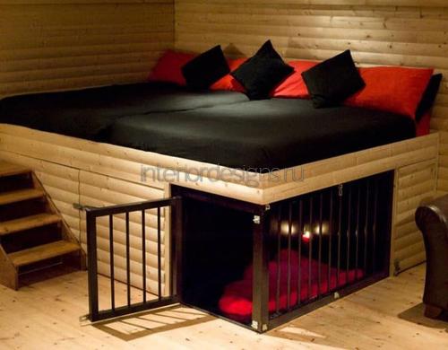 Кровать с местом для питомца