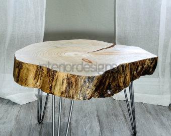 стол из спила дерева 