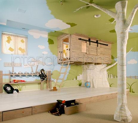 Декоративные деревья в интерьере детской комнаты