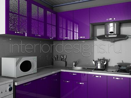 Дизайн фиолетовой кухни (фото)